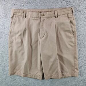 Nike Golf Mens Khaki Pleated Shorts Size 35 Waist 10 Inseam Polyester